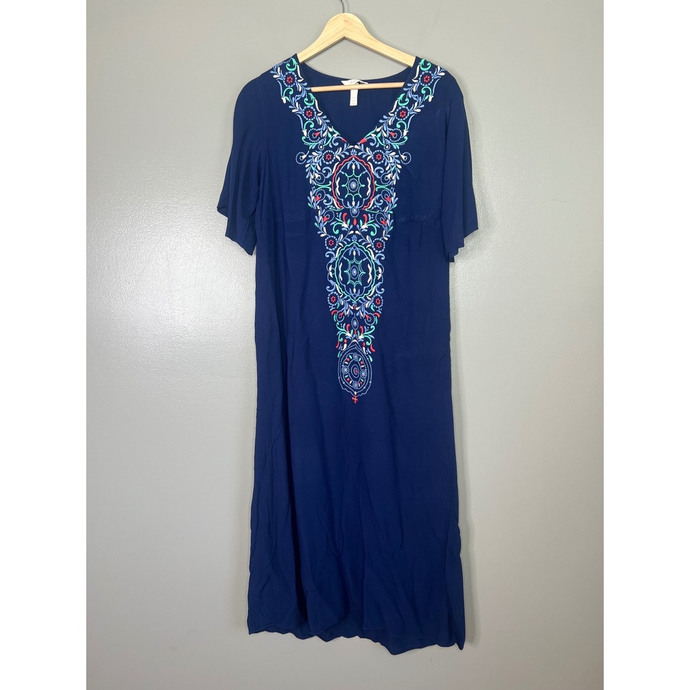 Soma maxi embroidered dress small travel casual vacation